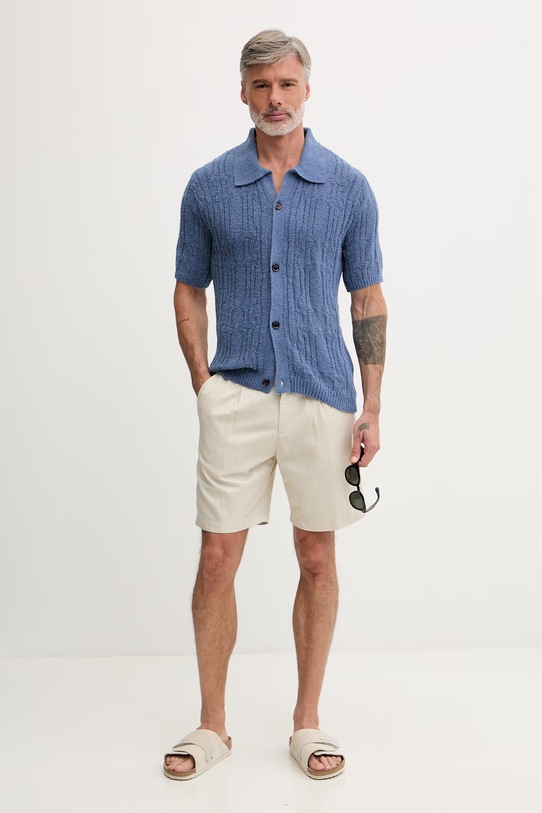 OAS koszula męska 101008.9254 niebieski SS26