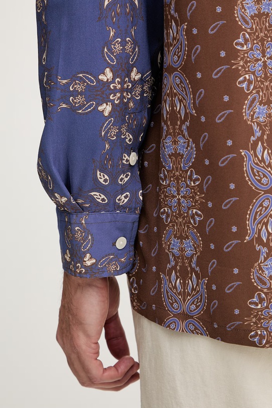 OAS koszula męska z wiskozy 102001.4519 granatowy