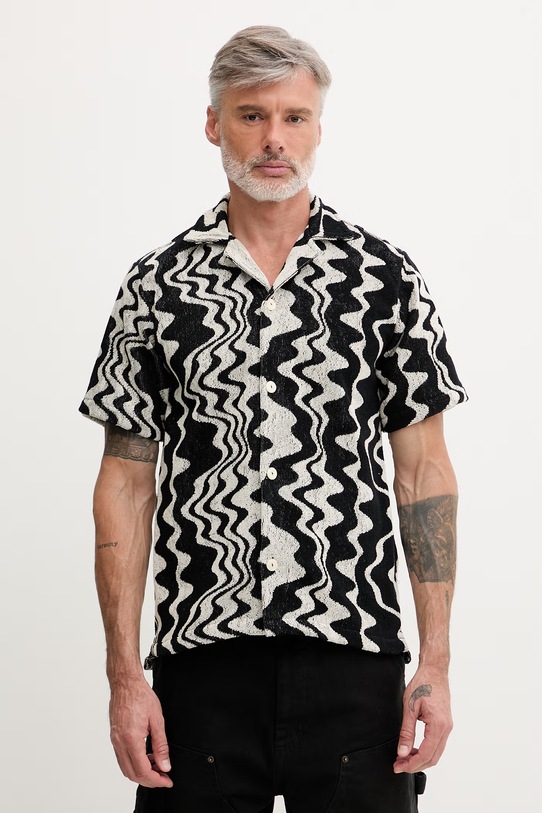 OAS koszula męska bawełniana czarny 7003.109