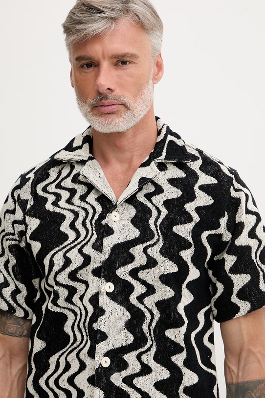 OAS koszula męska bawełniana czarny 7003.109