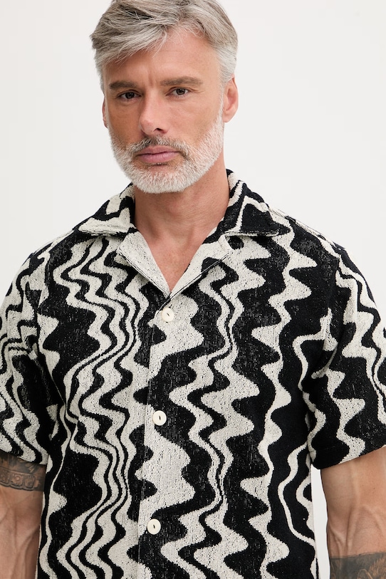 OAS koszula męska bawełniana czarny 7003.109