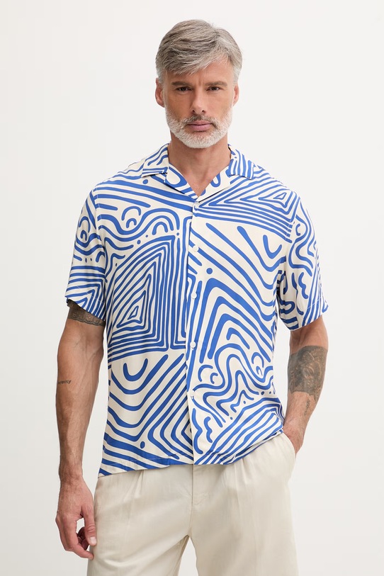 OAS koszula męska z wiskozy niebieski 7005.41