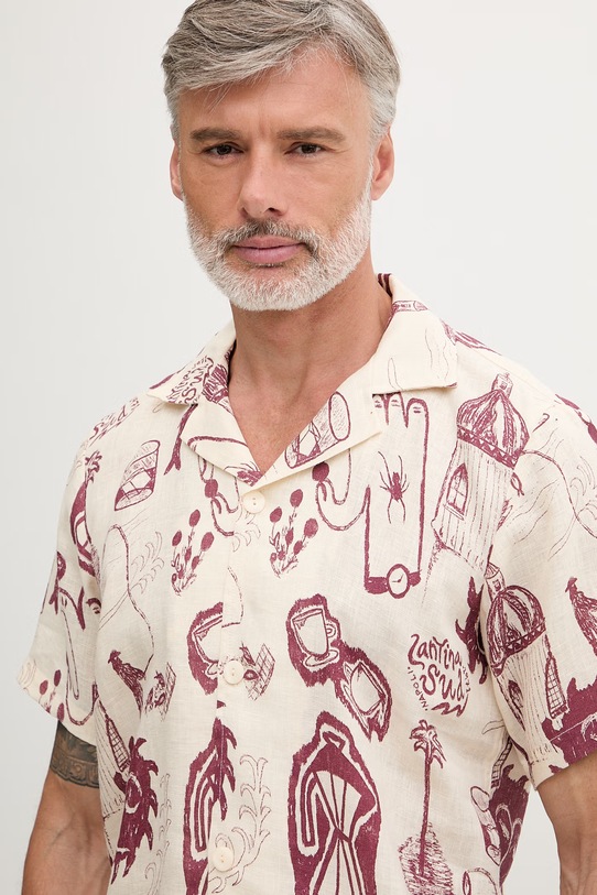 OAS koszula męska lniana beżowy 7012.05