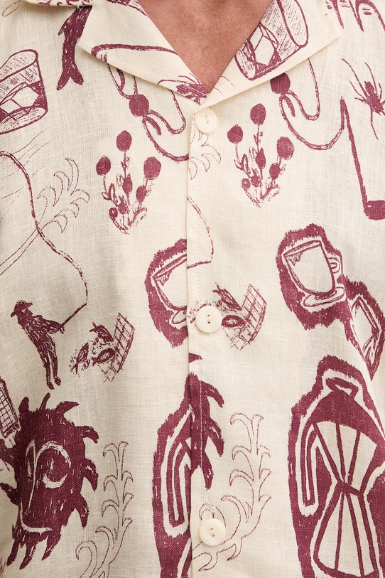 OAS koszula męska lniana 7012.05 beżowy