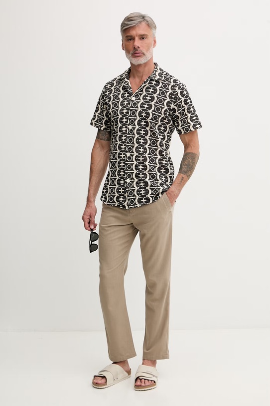 OAS koszula damska bawełniana 7014.03 czarny SS26