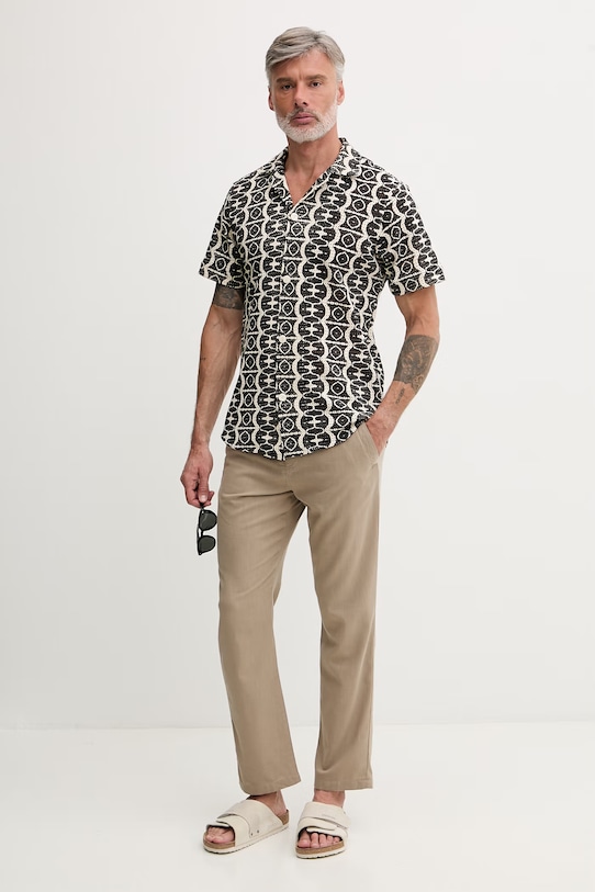 OAS koszula damska bawełniana 7014.03 czarny SS26