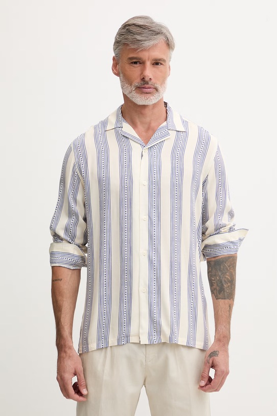 OAS koszula męska z wiskozy niebieski 7019.02