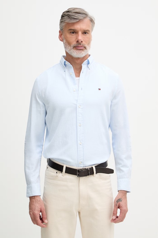 Tommy Hilfiger koszula męska bawełniana niebieski MW0MW42442