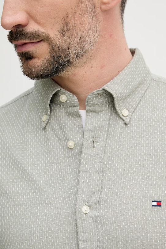 Tommy Hilfiger koszula męska bawełniana MW0MW42442 zielony