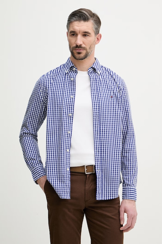 Tommy Hilfiger koszula męska bawełniana niebieski MW0MW42445