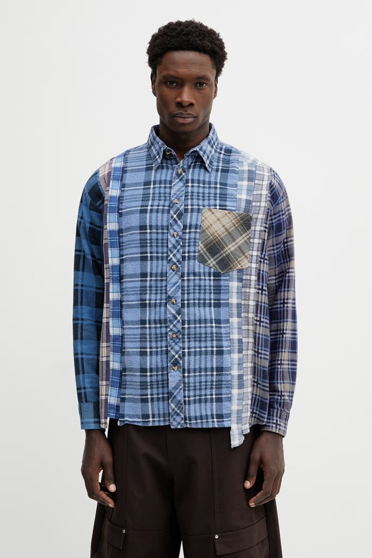 Needles camicia in cotone regolare blu SX480