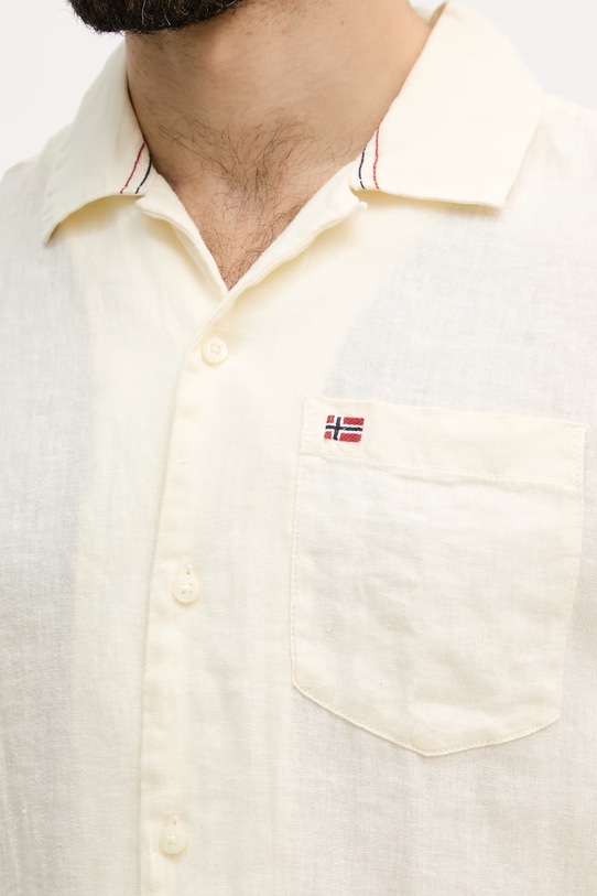 Napapijri Πουκάμισο ανδρικό λινό NP0A4G5UN1A1 μπεζ