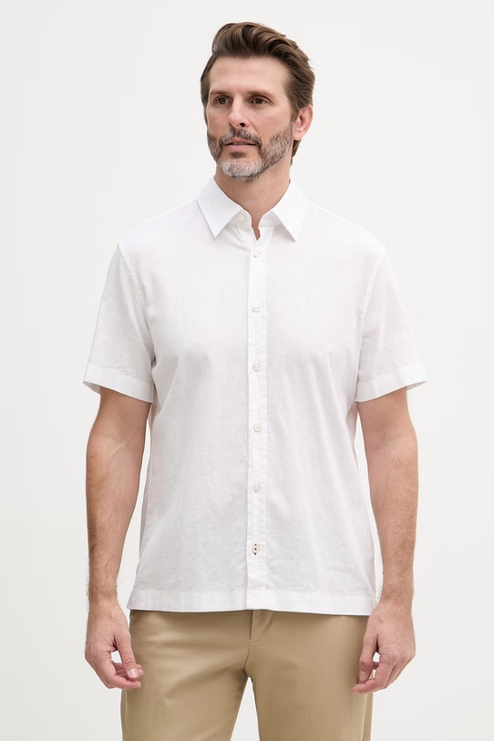 Joop! koszula męska z lnem beżowy 30102486