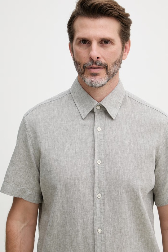 Joop! koszula męska z lnem zielony 30102486