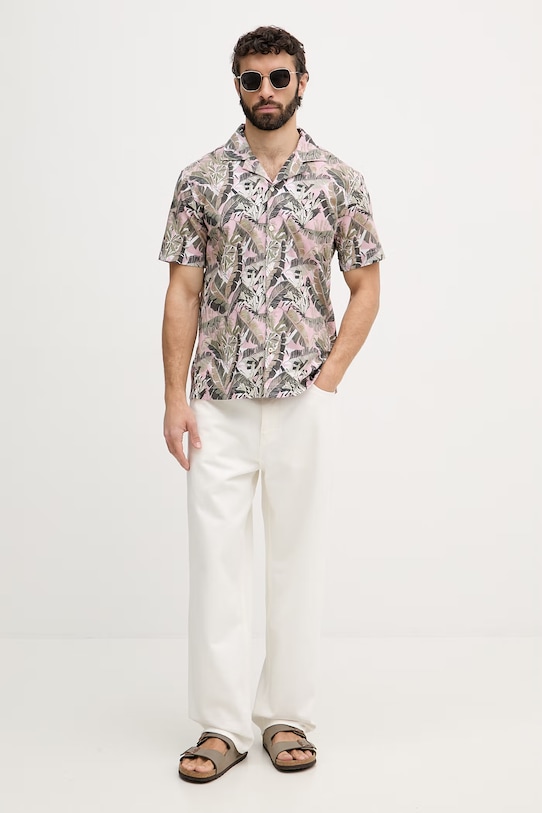 Joop! pánska bavlnená košeľa 30102525 ružová SS26