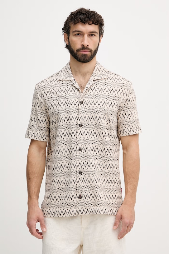 Joop! koszula męska z bawełną beżowy 30102538