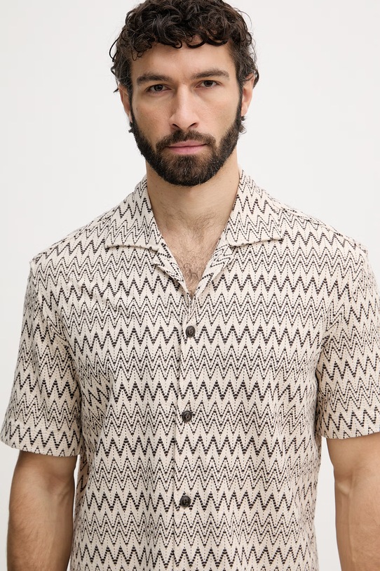 Joop! koszula męska z bawełną beżowy 30102538