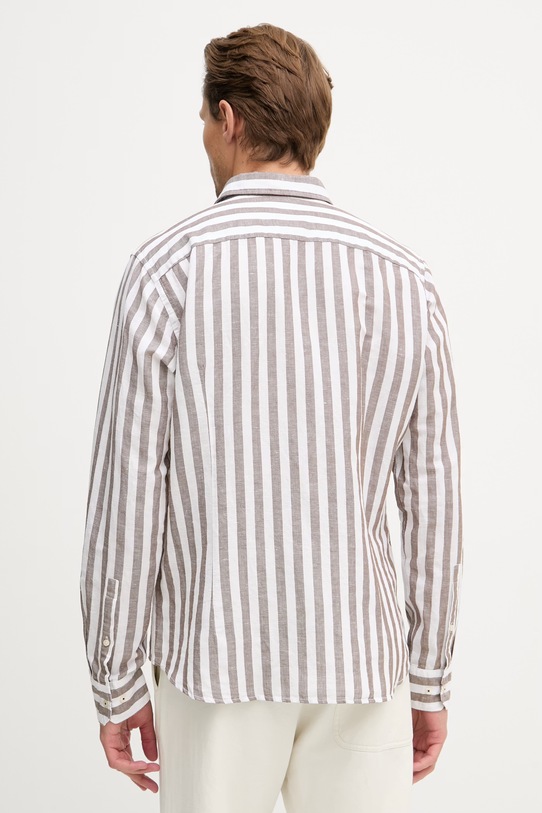 Odzież Joop! koszula męska z lnem 30102693 brązowy