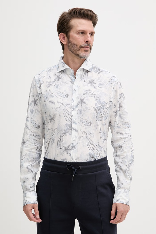 Joop! koszula męska z lnem biały 30102852