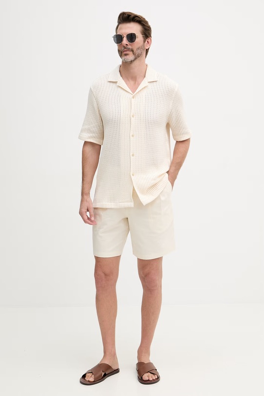 Joop! koszula męska bawełniana 30102863 beżowy SS26