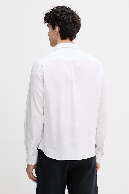Odzież Joop! koszula męska z dodatkiem lnu 30103186 biały