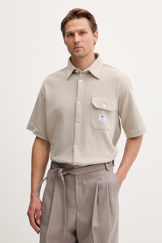HUGO Blue koszula męska z bawełną Ebaffino beżowy 50557091