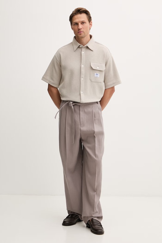 HUGO Blue koszula męska z bawełną Ebaffino 50557091 beżowy SS26