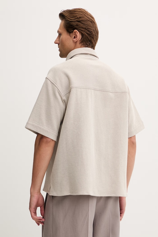 Odzież HUGO Blue koszula męska z bawełną Ebaffino 50557091 beżowy