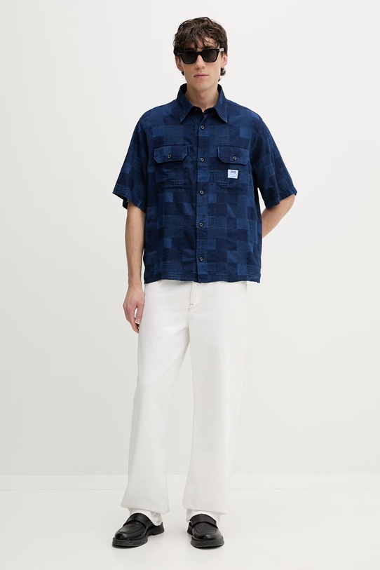 HUGO modra Srajca moška bombažna Ekyno 50560709 mornarsko modra SS26