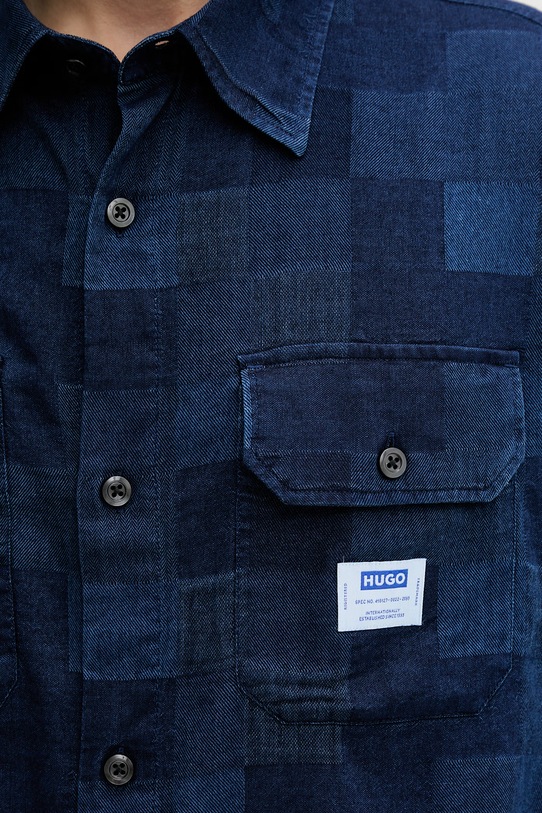 HUGO modra Srajca moška bombažna Ekyno 50560709 mornarsko modra