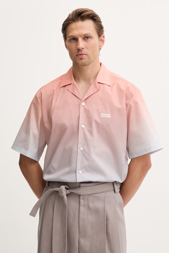 HUGO Blue koszula męska bawełniana Eligino pomarańczowy 50560710