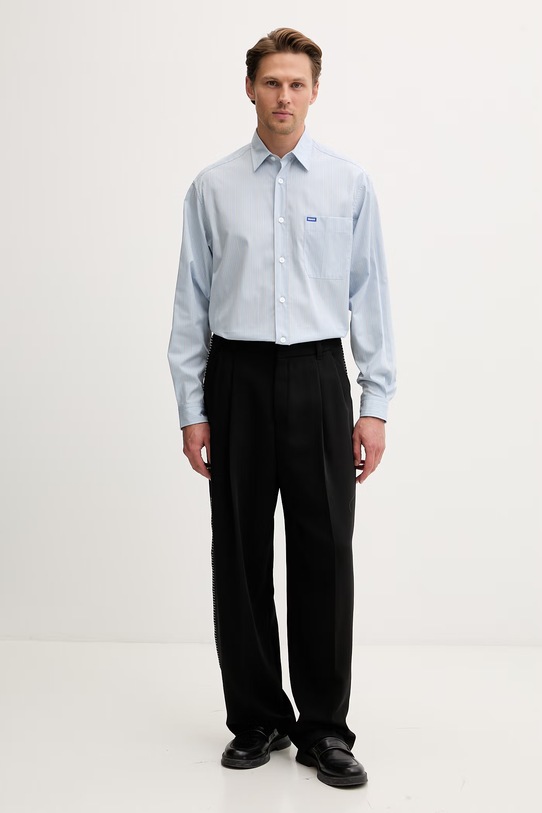 HUGO Blue πουκάμισο ανδρικό βαμβακερό Ebalto 50560734 μπλε SS26