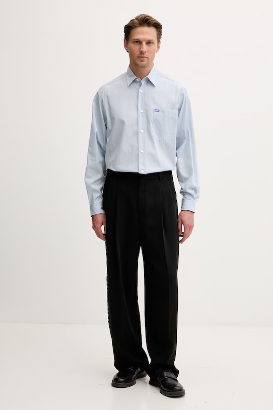 HUGO Blue πουκάμισο ανδρικό βαμβακερό Ebalto 50560734 μπλε SS26