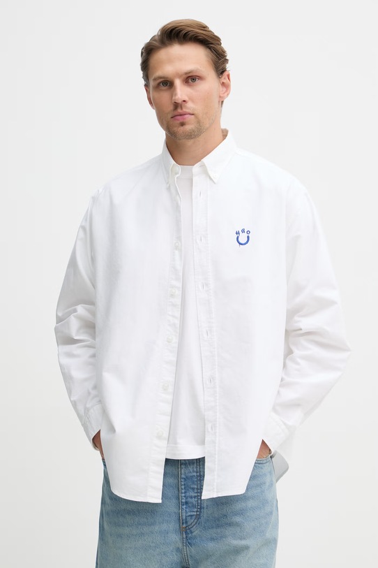 HUGO Blue košulja muška pamučna Ebalto_BD bijela 50561280