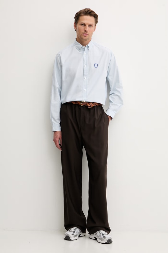 HUGO Blue πουκάμισο ανδρικό βαμβακερό Ebalto_BD 50561280 μπλε SS26