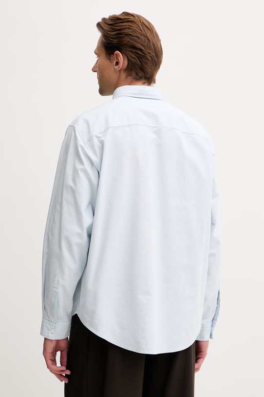 Ρούχα HUGO Blue πουκάμισο ανδρικό βαμβακερό Ebalto_BD 50561280 μπλε