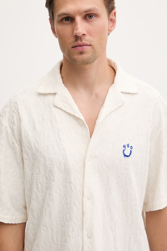 HUGO Blue koszula męska bawełniana Eligino beżowy 50561300