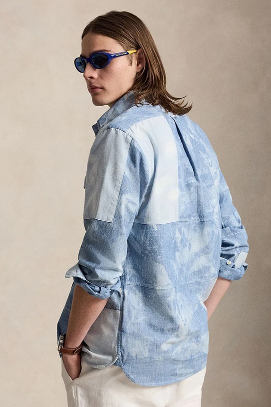 Polo Ralph Lauren koszula bawełniana CHAMBRAY-WVN-SHIRT 710B14260001 niebieski SS26