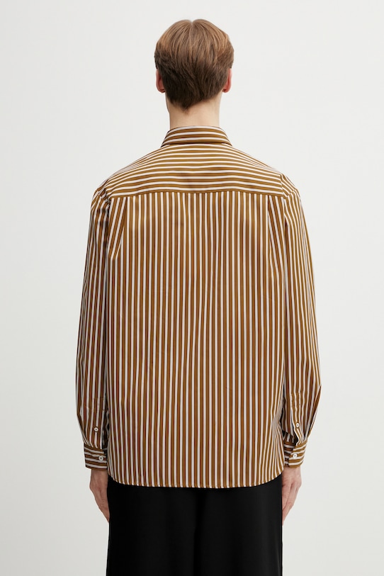 Odzież A.P.C. koszula bawełniana Malo Logo COHLH.H12553 brązowy