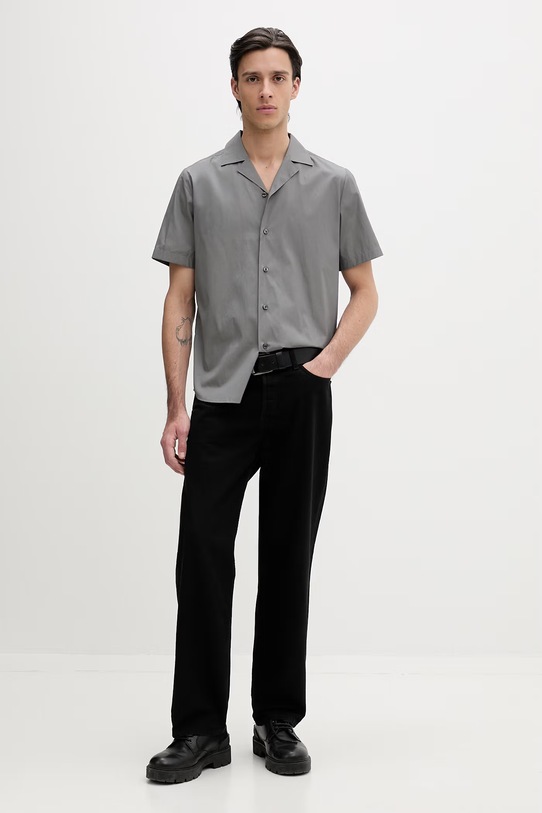 HUGO koszula bawełniana Ellino 50560584 szary SS26