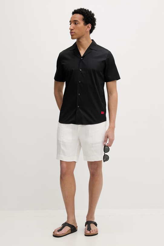 HUGO košile pánská bavlněná Ellino 50560584 černá SS26