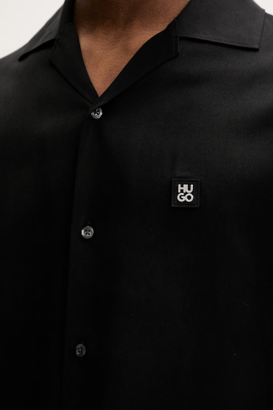 HUGO košeľa pánska z lyocellu Espino 50560593 čierna