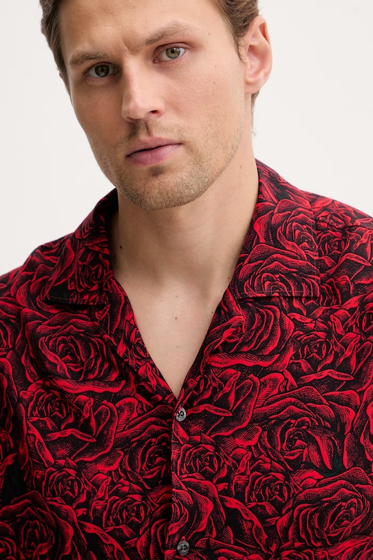 HUGO koszula męska z wiskozy Espino czerwony 50560596