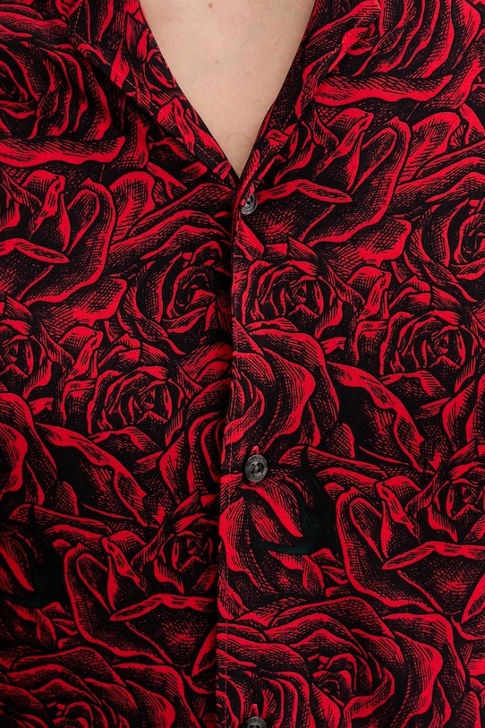 HUGO koszula męska z wiskozy Espino 50560596 czerwony