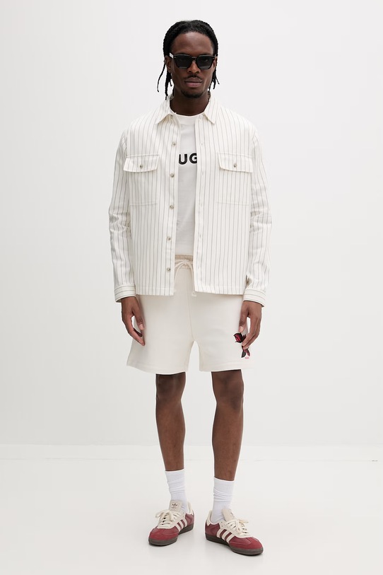 HUGO koszula męska bawełniana Epoldo 50560623 beżowy SS26