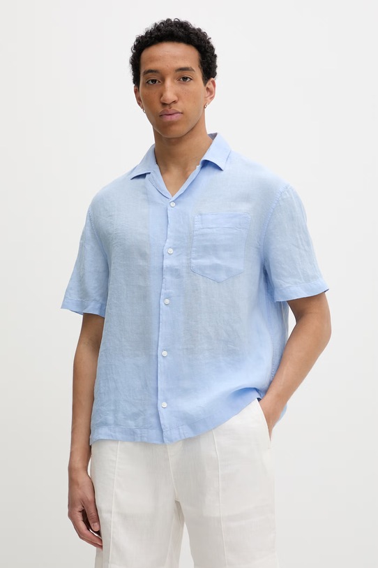 HUGO сорочка чоловіча лляна Exolino блакитний 50561715