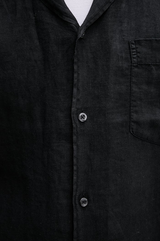 HUGO camicia da uomo in lino Exolino 50561715 nero