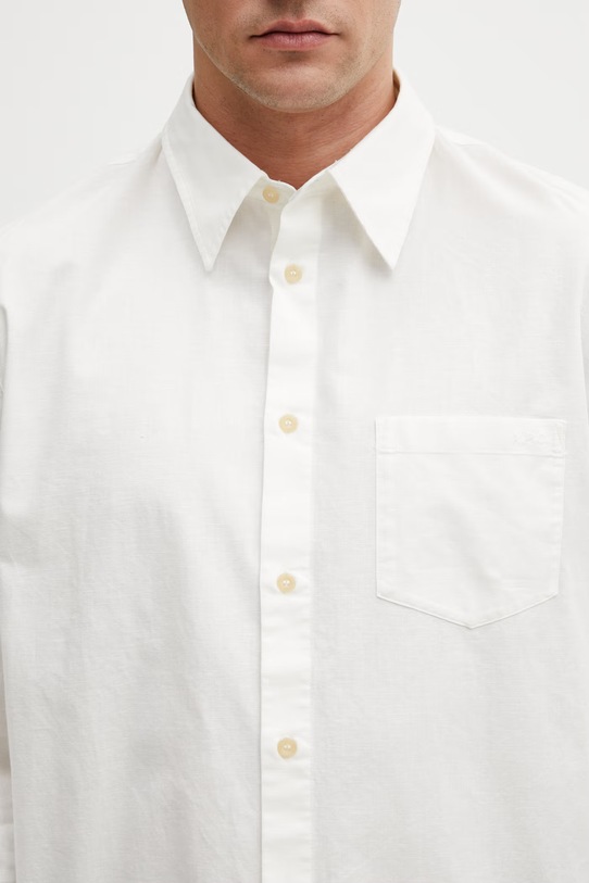 A.P.C. En Lin koszula męska z bawełną beżowy COHNN.H12648