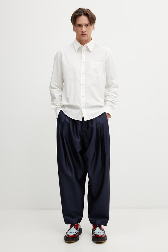 A.P.C. En Lin koszula męska z bawełną COHNN.H12648 beżowy