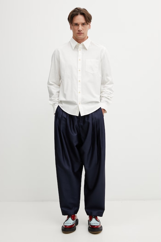 A.P.C. En Lin koszula męska z bawełną COHNN.H12648 beżowy